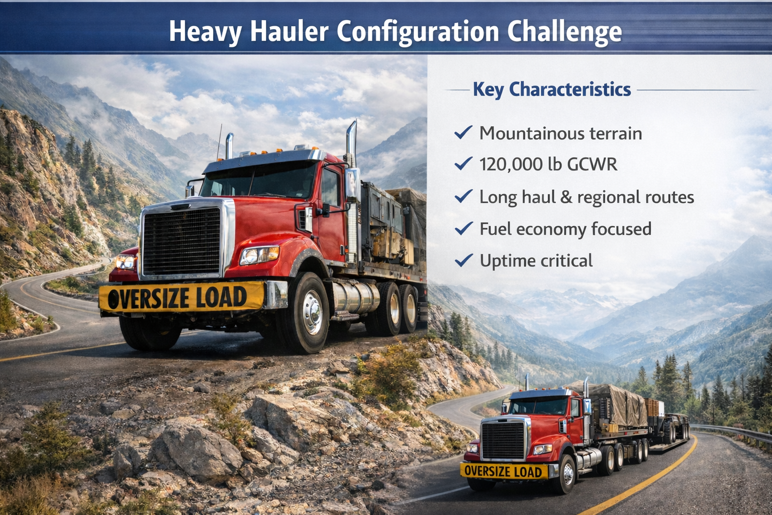 Heavy hauler configuration challenge